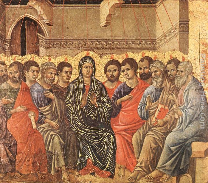Pentecost painting - Duccio di Buoninsegna Pentecost art painting